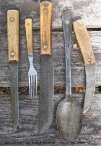knife, spoon and fork